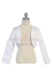 White Long Sleeve Satin Jacket GJ109 - Capes and Jackets