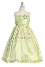  Sage Sleeveless Taffeta Flower Girl Dress - Flower Girl Dresses