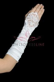 Long Fingerless Gloves - TFL8BL - Kids Wedding Gloves