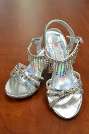Silver Pageant Girl Sandals - Flower Girl Shoes, Sandals & Socks