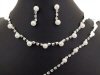 Pearl Drop Stone Bead Necklace Earring Bracelet Set FNRC14-0620