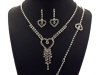 Sweet Heart Rhinestone Necklace Earring Bracelet Set FNRC14-0898SVCL