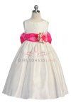 View detail information about 'Fuchsia Flowers and Sash Flower Girl Dress ' - Flower Girl Dresses