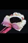 Ivory/Dark Rose Hair Bun Wrap