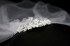 Satin Flower Rhinestone Crown With Veil