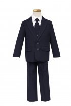 Boy's 5 Pcs Two Button Formal Suit Set CA-S5003-NV