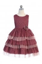 Mulberry Lace and Tulle Triple Layered Dress