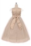 Champagne Rhombus Clear Sequins Communion Long Dress Champagne Rhombus Clear Sequins Communion Long Dress