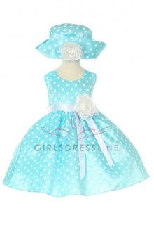 Aqua Adorable Polka Dots Baby Girl Dress Aqua Adorable Polka Dots Baby Girl Dress