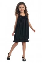 Black Bubbled Chiffon Flower Girl Dress