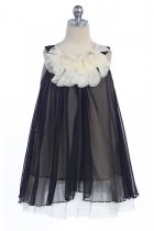 Black Chiffon Short Flower Girl Dress