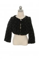 Black Cuddle Fur Bolero Jacket