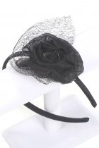 Black Elegant Flower Headband