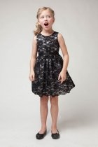 Black Lace Flower Girl Dress with Sash