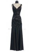 Black Pleated Bodice with Floral Detail Mermaid Bridesmaid Dress