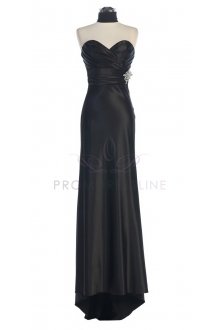 Black Strapless Brooch Long Bridesmaid Dress Black Strapless Brooch Long Bridesmaid Dress