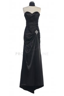 Black Strapless Sweetheart Pleated Bodice Full Length Bridesmaid Dress Black Strapless Sweetheart Pleated Bodice Full Length Bridesmaid Dress
