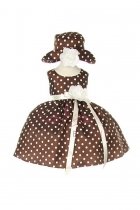 Brown Adorable Polka Dots Baby Girl Dress