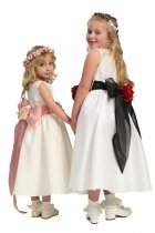 Colorful Flowers and Sash Flower Girl Dress