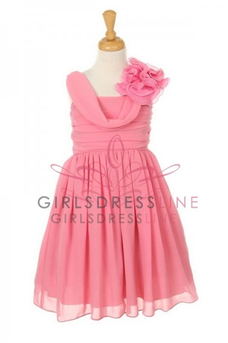Dusty Pink Yoru Chiffon Short Flower Girl Dress