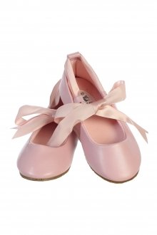 Dusty Rose Girls Shoes with Ribbon