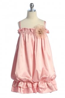 Dusty Rose Ruffle Flower Girl Dress