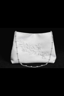 Embroidered Satin Bead Communion Purse