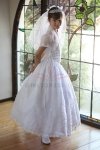 Beautiful halter top taffeta dress with embroidered organza overlay