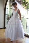 Beautiful halter top taffeta dress with embroidered organza overlay