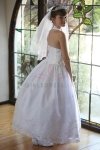 Beautiful halter top taffeta dress with embroidered organza overlay