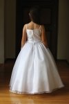 White Satin and Organza Communion Dress MDR1430-WH White Satin and Organza Communion Dress MDR1430-WH