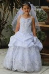 Elegant Taffeta Embroidered Communion Dress MDR1442-WH