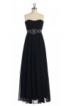 Ivory Gorgeous Chiffon Strapless Beaded Waistband Pleated Bridesmaid & Prom Dress