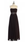 Ivory Gorgeous Chiffon Strapless Beaded Waistband Pleated Bridesmaid & Prom Dress