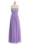 Ivory Gorgeous Chiffon Strapless Beaded Waistband Pleated Bridesmaid & Prom Dress