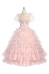 Pink Ball Gown Dress with Crystal Beaded Bodice