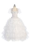 Pink Ball Gown Dress with Crystal Beaded Bodice