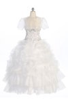 Pink Ball Gown Dress with Crystal Beaded Bodice