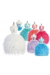 Ivory/Fuchsia Taffeta and Organza Ruffle Pageant Dress