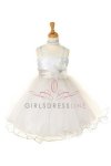 Zebra Print Sequined Mesh Illusion Flower Girl Dress