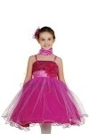 Zebra Print Sequined Mesh Illusion Flower Girl Dress