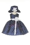 Navy Adorable Polka Dots Baby Girl Dress Navy Adorable Polka Dots Baby Girl Dress