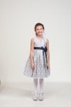 Silver/Lilac Elegant Lace Flower Girl Dress