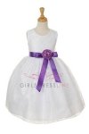 Silver/Lilac Elegant Lace Flower Girl Dress