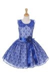 Lilac Sleeveless Lace Flower Girl Dress