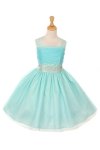Jade Bling Bling Shiny Studded with Rhinestone Tulle Flower Girl Dress Jade Bling Bling Shiny Studded with Rhinestone Tulle Flower Girl Dress