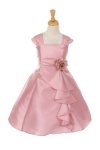 Dusty Rose Elegant Ruffle Taffeta Flower Girl Dress Dusty Rose Elegant Ruffle Taffeta Flower Girl Dress