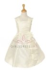 Dusty Rose Elegant Ruffle Taffeta Flower Girl Dress Dusty Rose Elegant Ruffle Taffeta Flower Girl Dress
