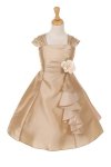 Dusty Rose Elegant Ruffle Taffeta Flower Girl Dress Dusty Rose Elegant Ruffle Taffeta Flower Girl Dress