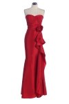 Turquoise Shimmer Taffeta Strapless Sweetheart Ruffled Empirewaistline Trumpet long Bridesmaid Dress